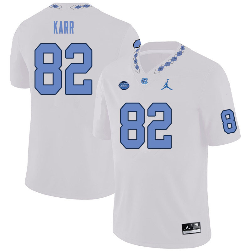 Men #82 Kendall Karr North Carolina Tar Heels College Football Jerseys Sale-White